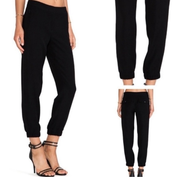NWOT Theory Easy Jogger Regent Crepe Pull On Pants in Black with Pockets Size 4